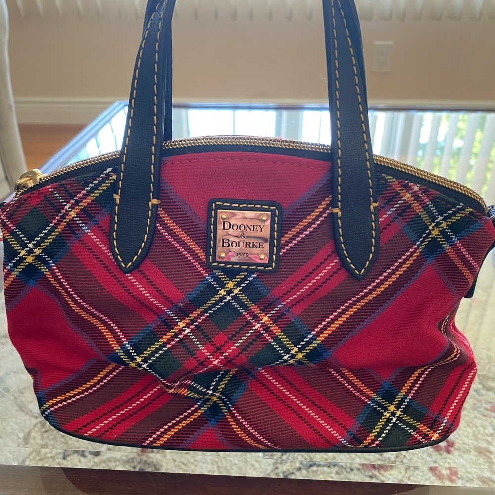 Dooney and Burke red plaid bag